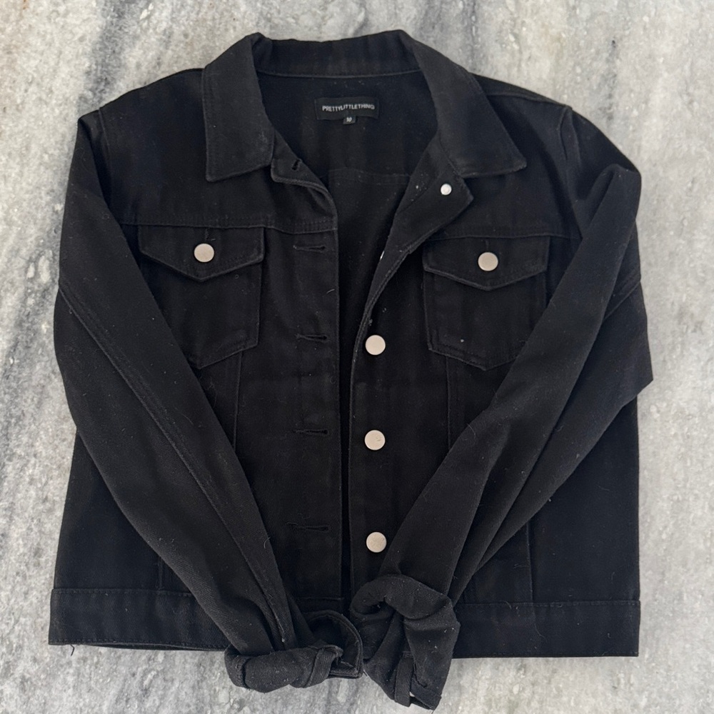 PrettyLittleThing Classic Black Jean Jacket